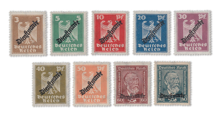 DR - Freimarkenserie 1924 (Mi. Nr. 105-13)