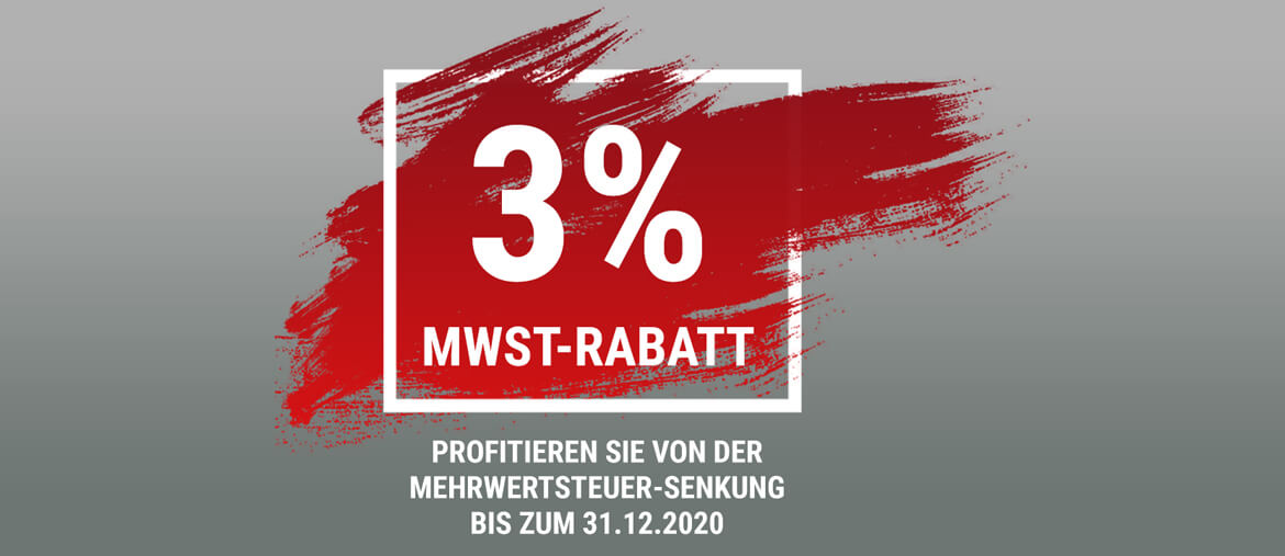 3% Mehrwertsteuer Rabatt